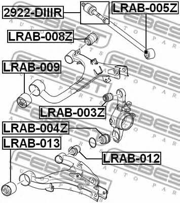 Silent block rear upper arm Febest LRAB-009