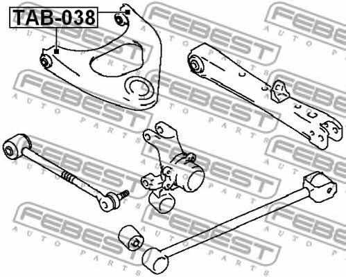 Silent block rear upper arm Febest TAB-038