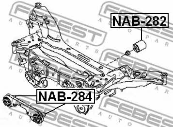 Rear bushing gearbox mounting rear Febest NAB-282