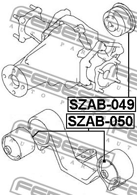 Silent block gearbox rear axle Febest SZAB-050