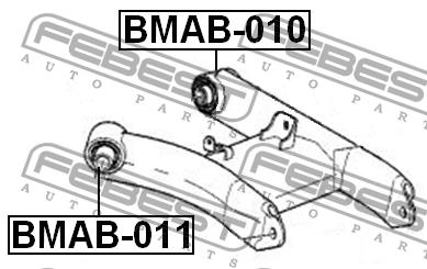 Silent block, rear lower arm Febest BMAB-011