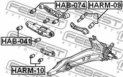 Silent block rear wishbone Febest HAB-074