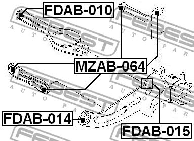 Silent block rear wishbone Febest FDAB-010