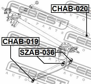 Silent block rear trailing arm Febest CHAB-019