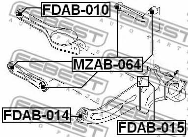 Silent block rear trailing arm Febest FDAB-015