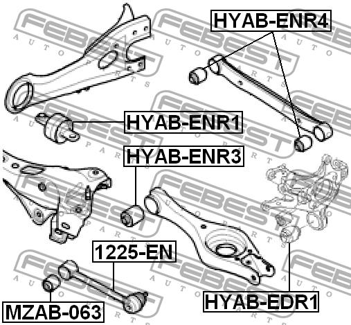 Febest Silent block rear trailing arm – price 69 PLN