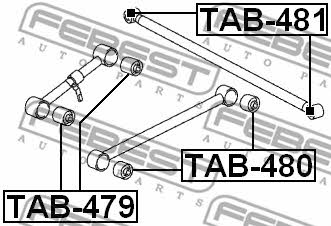 Silent block rear trailing arm Febest TAB-480
