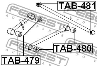 Silent block rear trailing arm Febest TAB-480