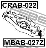 Silent block, rear lower arm, inner Febest CRAB-022