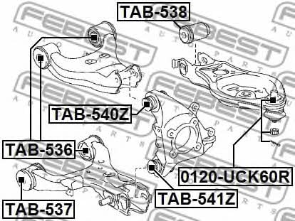 Silent block rear lever Febest TAB-538