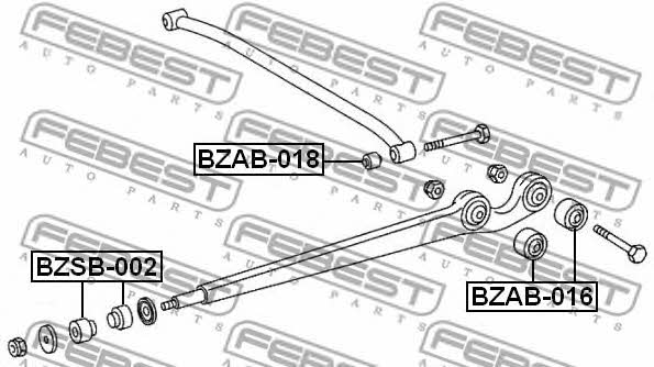 Silent block rear trailing arm Febest BZAB-016