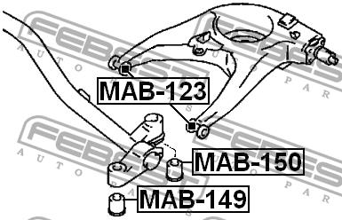 Febest Silentblock rear beam – price 48 PLN