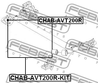 Silent block beam rear kit Febest CHAB-AVT200R-KIT
