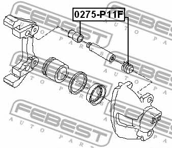 Brake caliper repair kit Febest 0275-P11F