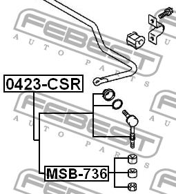 Busch, rear stabilizer bar Febest MSB-736