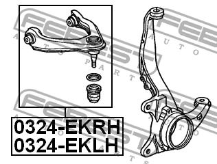 Suspension arm front upper right Febest 0324-EKRH