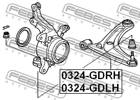 Febest Front left lower control arm – price [object Object] PLN