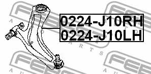 Front left lower control arm Febest 0224-J10LH