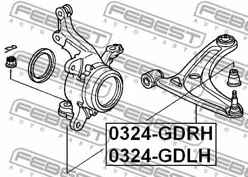 Febest Front right lower control arm – price [object Object] PLN