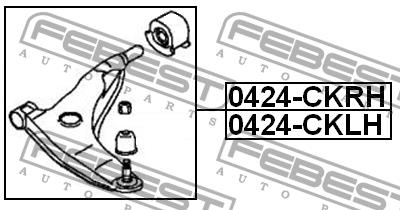 Febest Front right lower control arm – price [object Object] PLN
