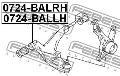 Suspension arm front lower right Febest 0724-BALRH