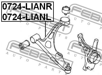 Front right lower control arm Febest 0724-LIANR