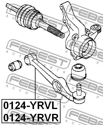Suspension arm front right Febest 0124-YRVR