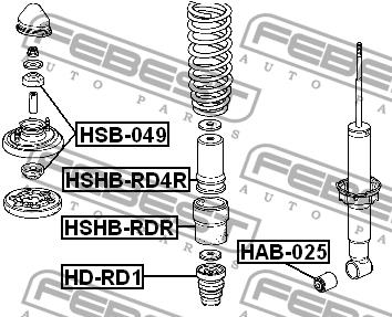 Febest Silent block rear shock absorber – price [object Object] PLN