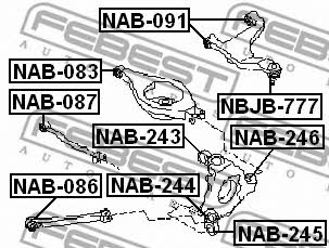 Silent block rear upper arm Febest NAB-091