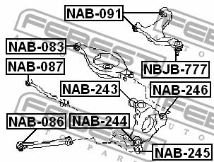 Febest Silent block rear upper arm – price [object Object] PLN