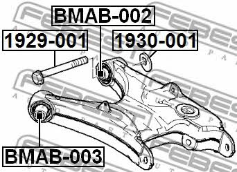 Silent block rear lower arm rear Febest BMAB-002