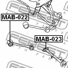 Silent block rear wishbone Febest MAB-023