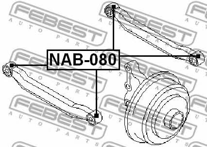 Silent block rear wishbone Febest NAB-080