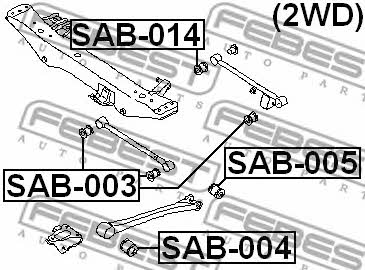 Silent block rear wishbone Febest SAB-014