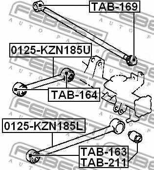 Silent block rear wishbone Febest TAB-169