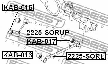Silent block rear trailing arm Febest KAB-016