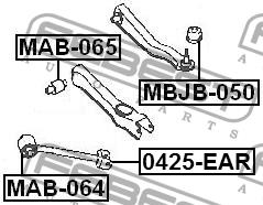 Febest Silent block rear trailing arm – price [object Object] PLN