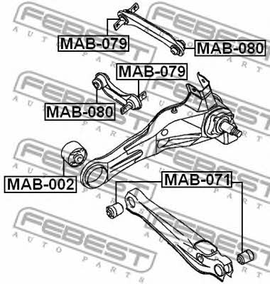 Silent block rear trailing arm Febest MAB-002