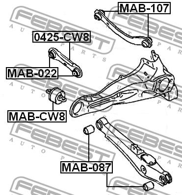 Febest Silent block rear trailing arm – price [object Object] PLN