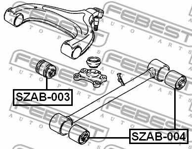 Silent block rear trailing arm Febest SZAB-004