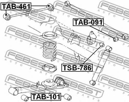 Febest Silent block rear trailing arm – price 16 PLN