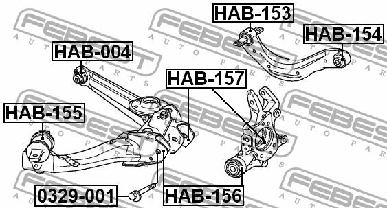 Febest Front lower arm bush, front – price [object Object] PLN
