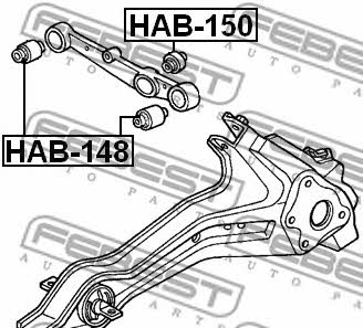 Silent block rear wishbone Febest HAB-148