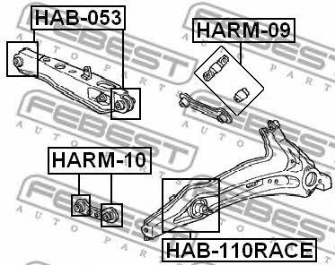 Silent block rear trailing arm Febest HAB-110RACE