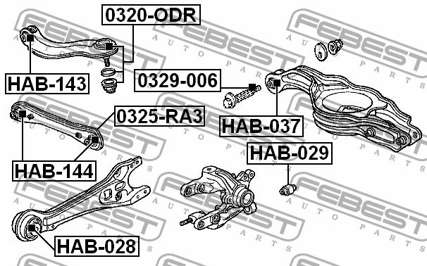 Febest Silent block, rear lower arm, inner – price [object Object] PLN