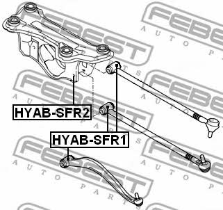 Silent block rear wishbone Febest HYAB-SFR1