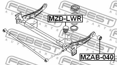 Silent block rear lever Febest MZAB-040
