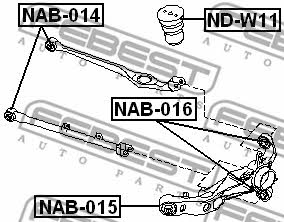 Silent block rear lever Febest NAB-016
