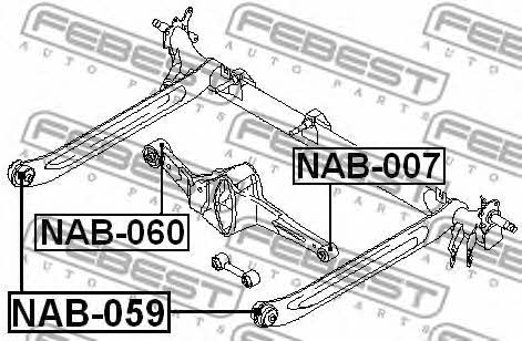 Silent block rear lever Febest NAB-060