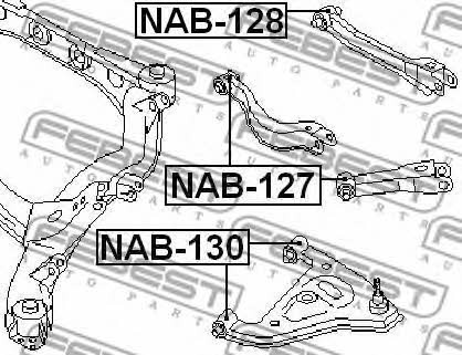 Febest Silent block rear wishbone – price [object Object] PLN